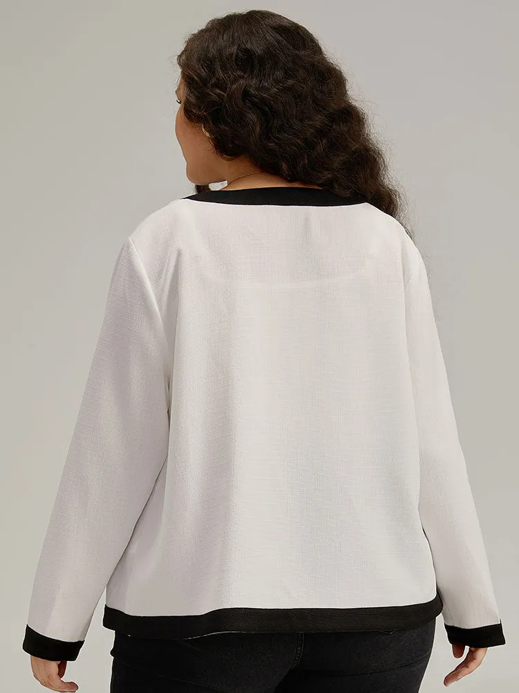 Striped Patchwork Button Detail Contrast Jacket sold by Bloomchic product image thumbnail 2