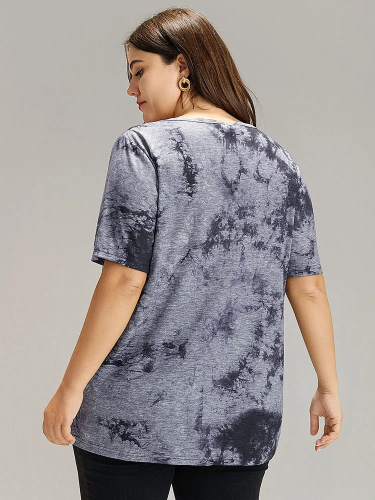 Tie Dye Square Neck T-shirt sold by Bloomchic product image thumbnail 5