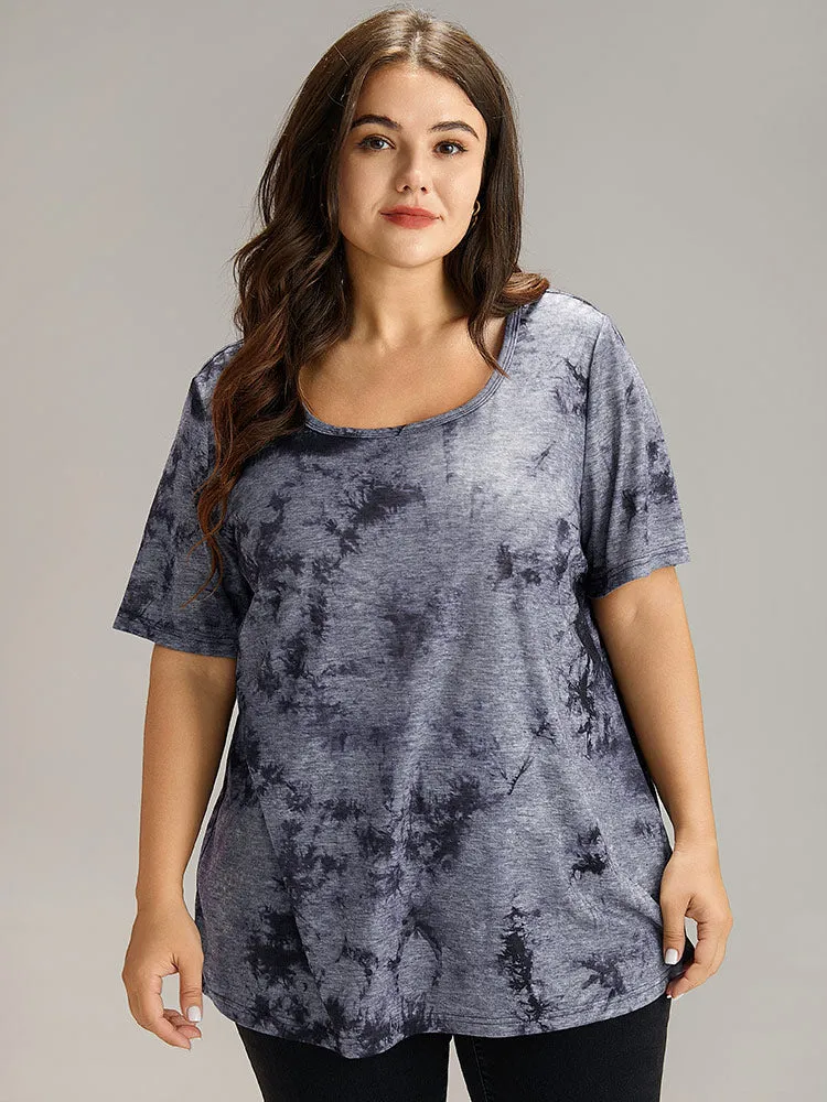 Tie Dye Square Neck T-shirt sold by Bloomchic product image thumbnail 2