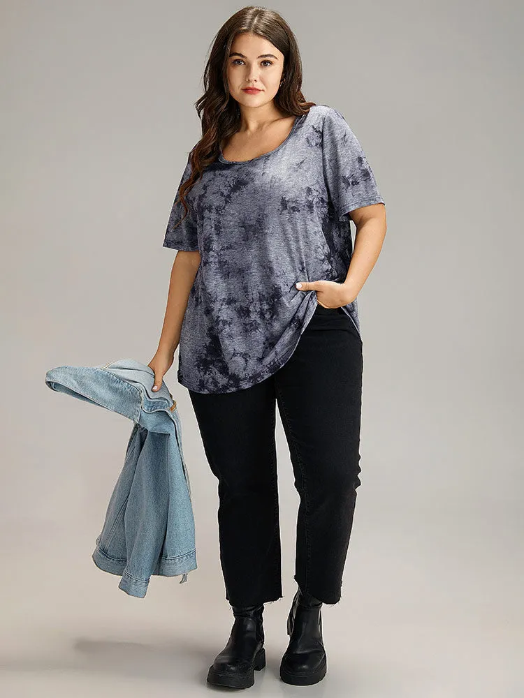 Tie Dye Square Neck T-shirt sold by Bloomchic product image thumbnail 4