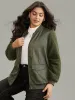 Plain Fuzzy Patchwork Zipper Flap Pocket Jacket sold by Bloomchic