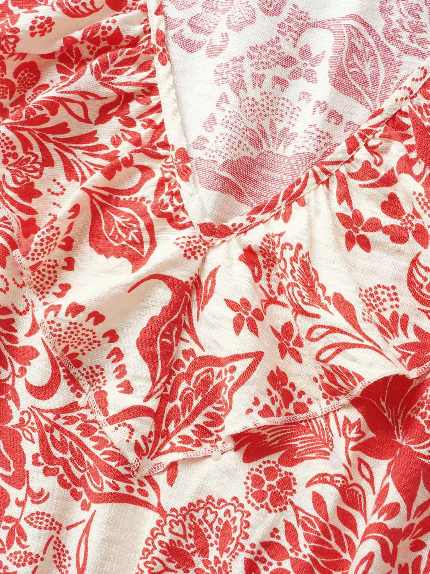 Floral Lantern Sleeve Ruffle Trim Dress sold by Bloomchic product image thumbnail 5