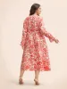 Floral Lantern Sleeve Ruffle Trim Dress sold by Bloomchic