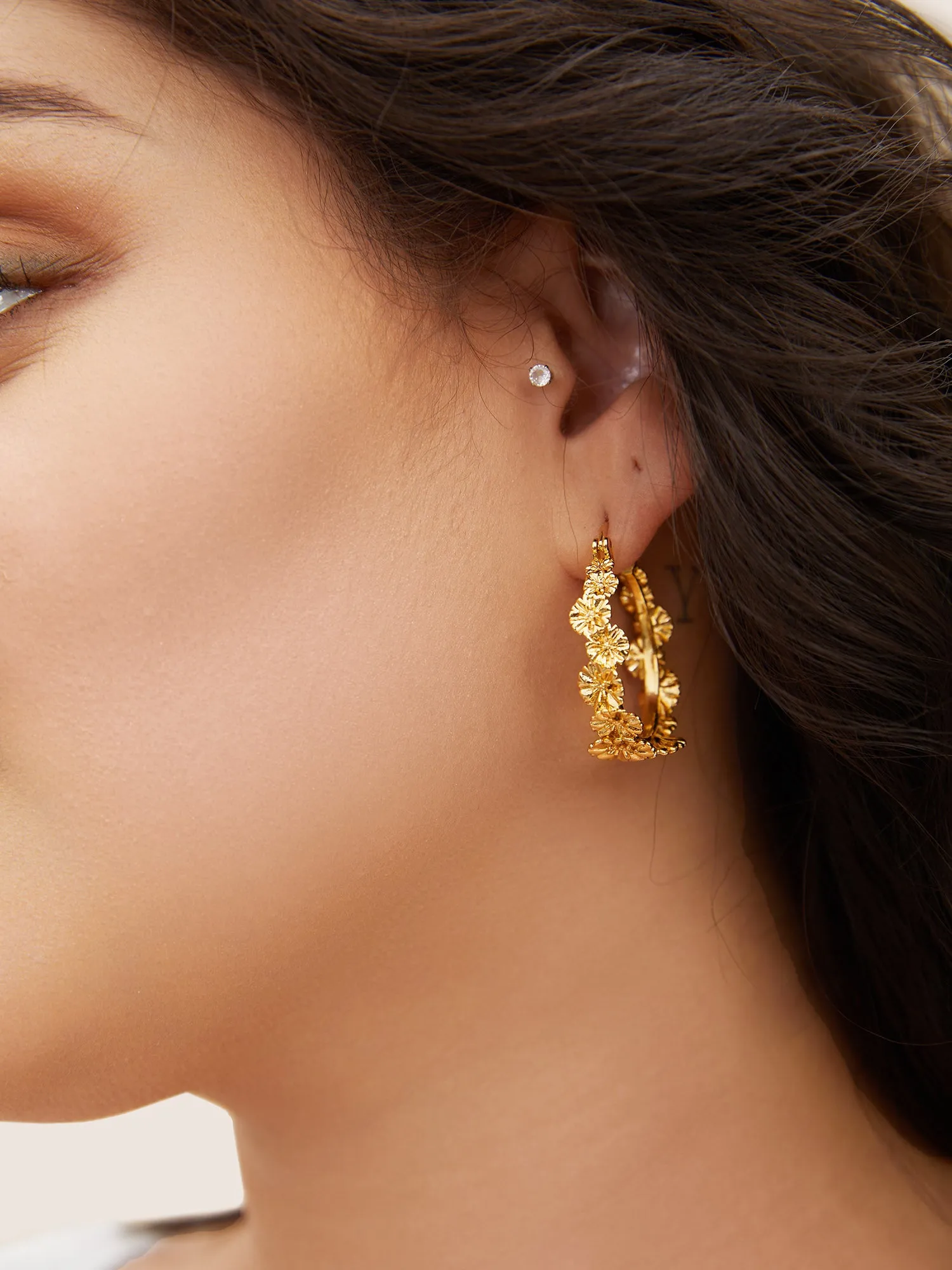 Silver Flower Earrings sold by Bloomchic