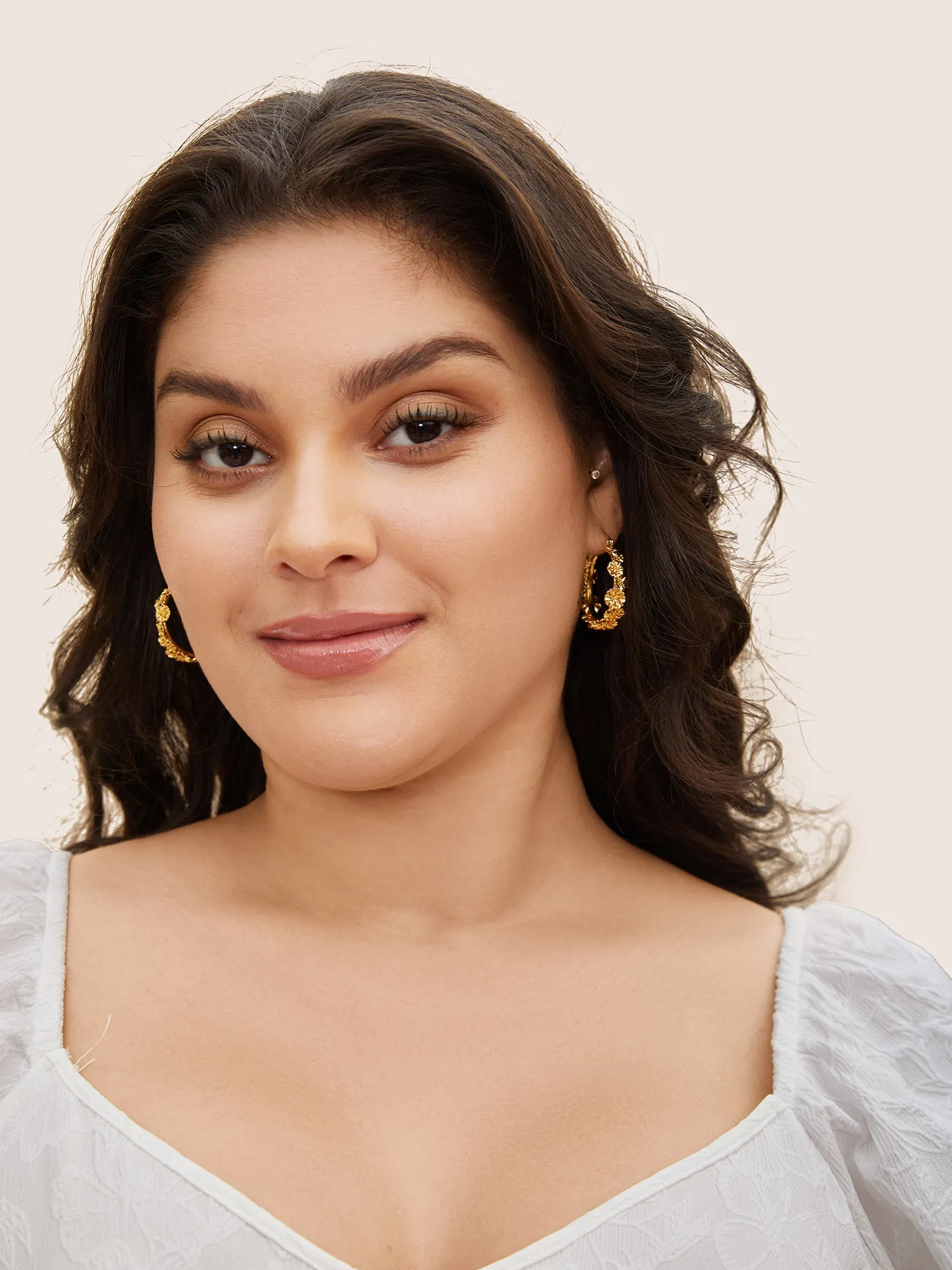 Silver Flower Earrings sold by Bloomchic product image thumbnail 3