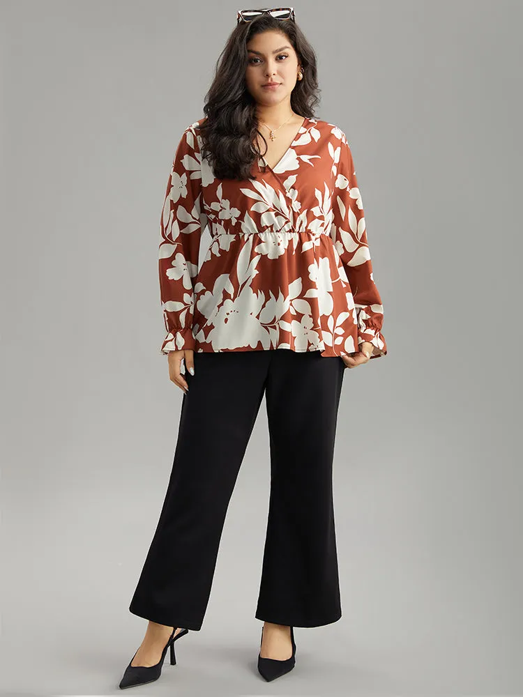 Silhouette Floral Print Elastic Waist Blouse sold by Bloomchic product image thumbnail 5