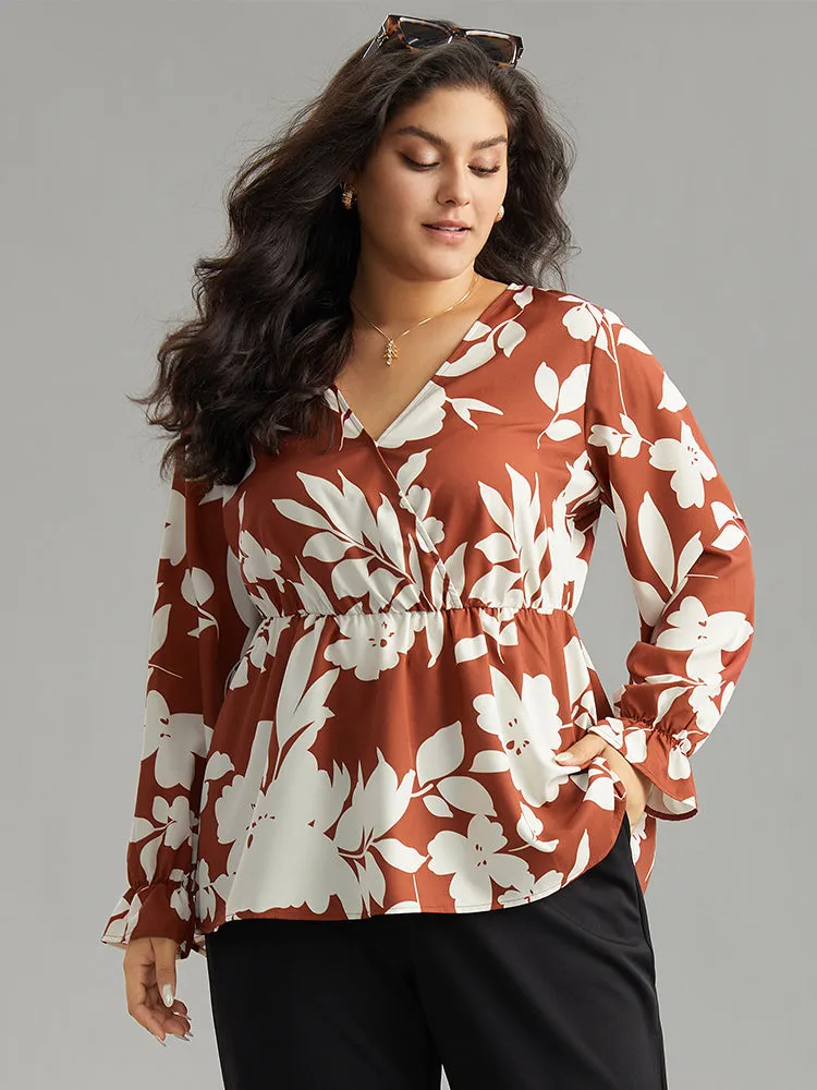 Silhouette Floral Print Elastic Waist Blouse sold by Bloomchic product image thumbnail 2