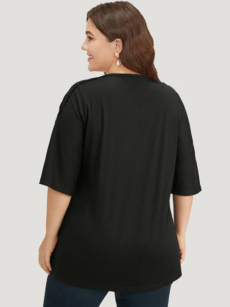 Halloween Supersoft Essentials Plain Lace Panel Open Front Kimono sold by Bloomchic product image thumbnail 2