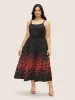Boho Print Elastic Waist Cami Midi Dress sold by Bloomchic