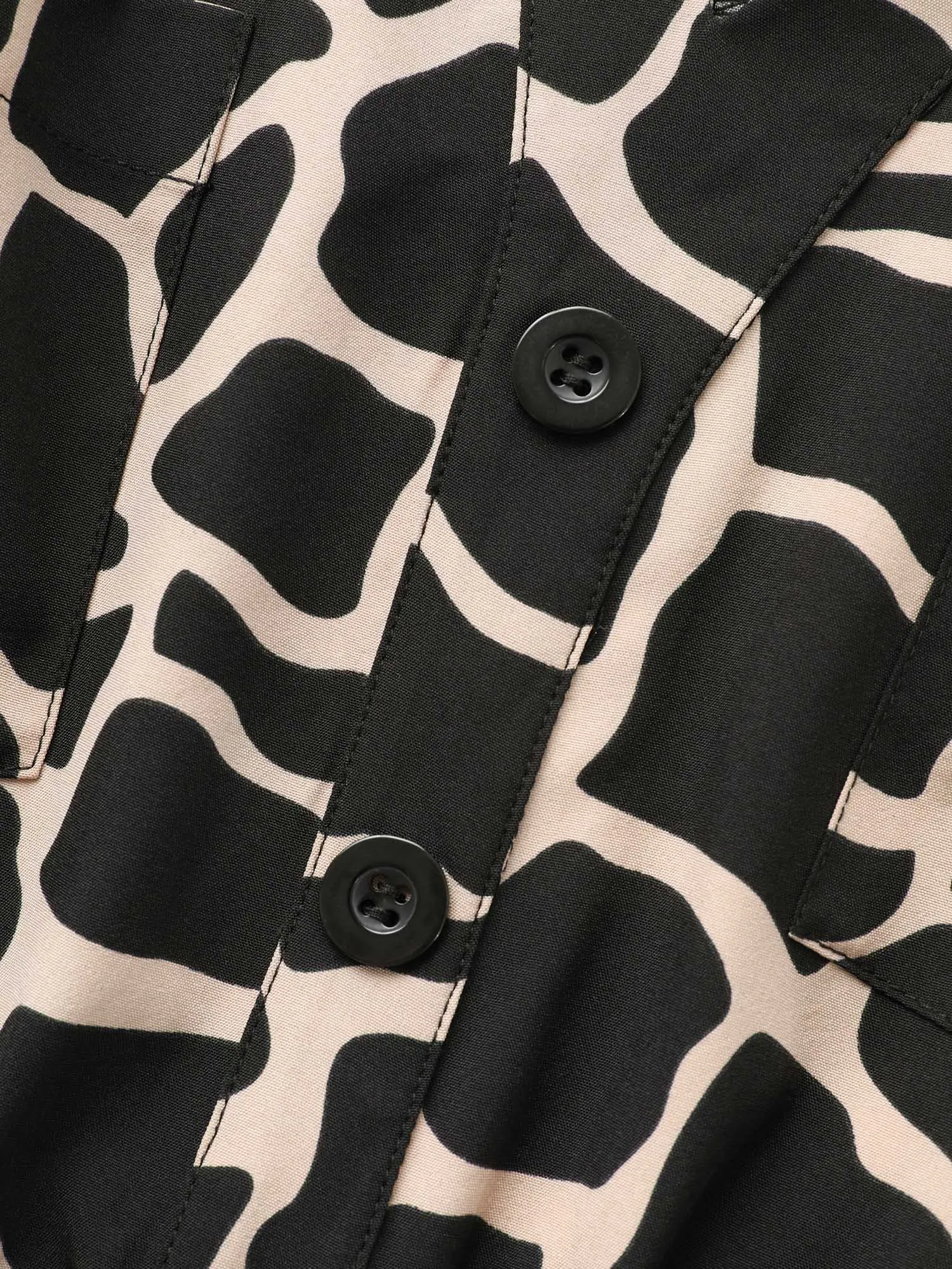 Geometric Notched Patched Pocket Belted Dress sold by Bloomchic product image thumbnail 5