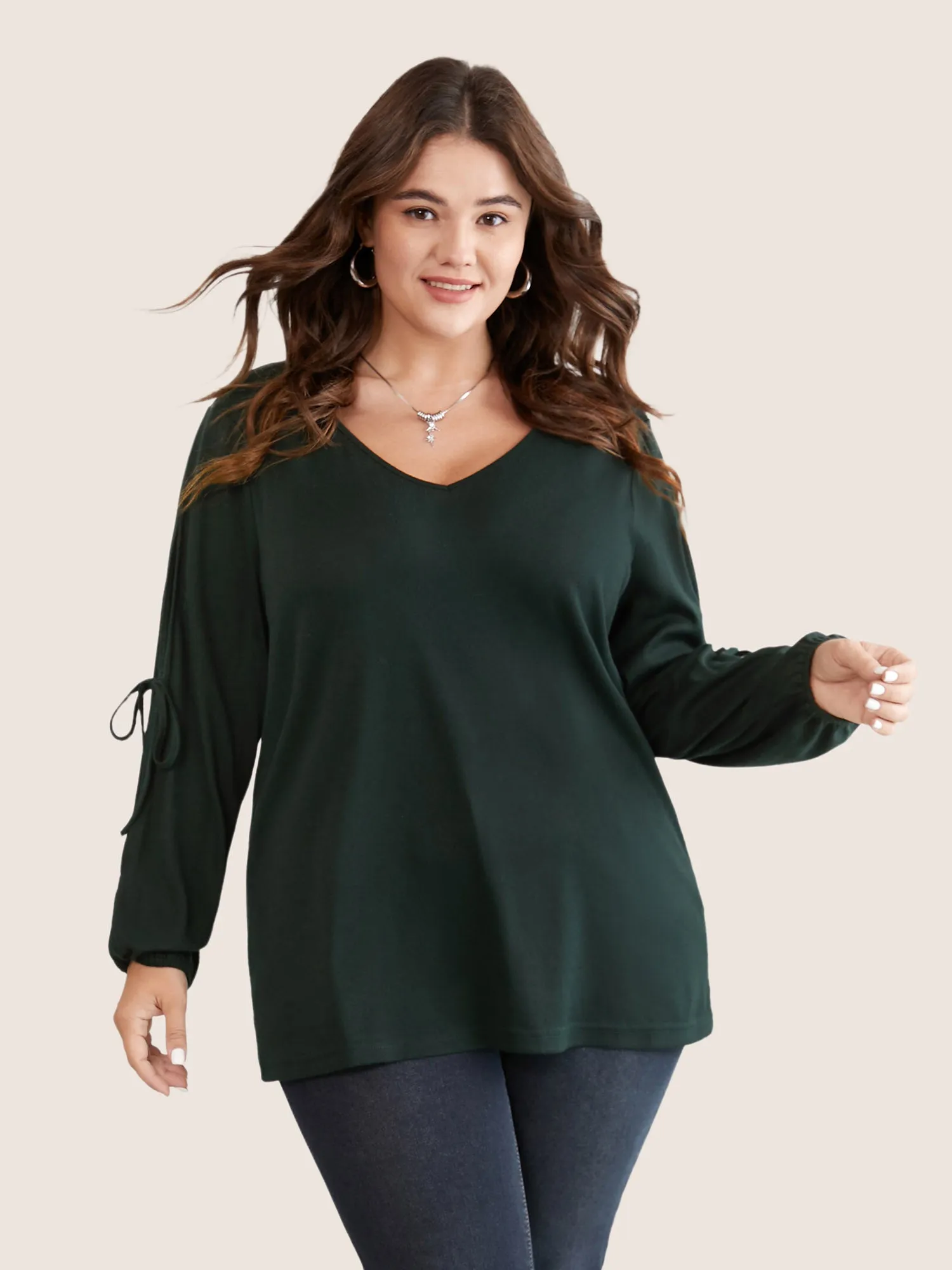 Solid V Neck Knot Ties T-shirt sold by Bloomchic product image thumbnail 4