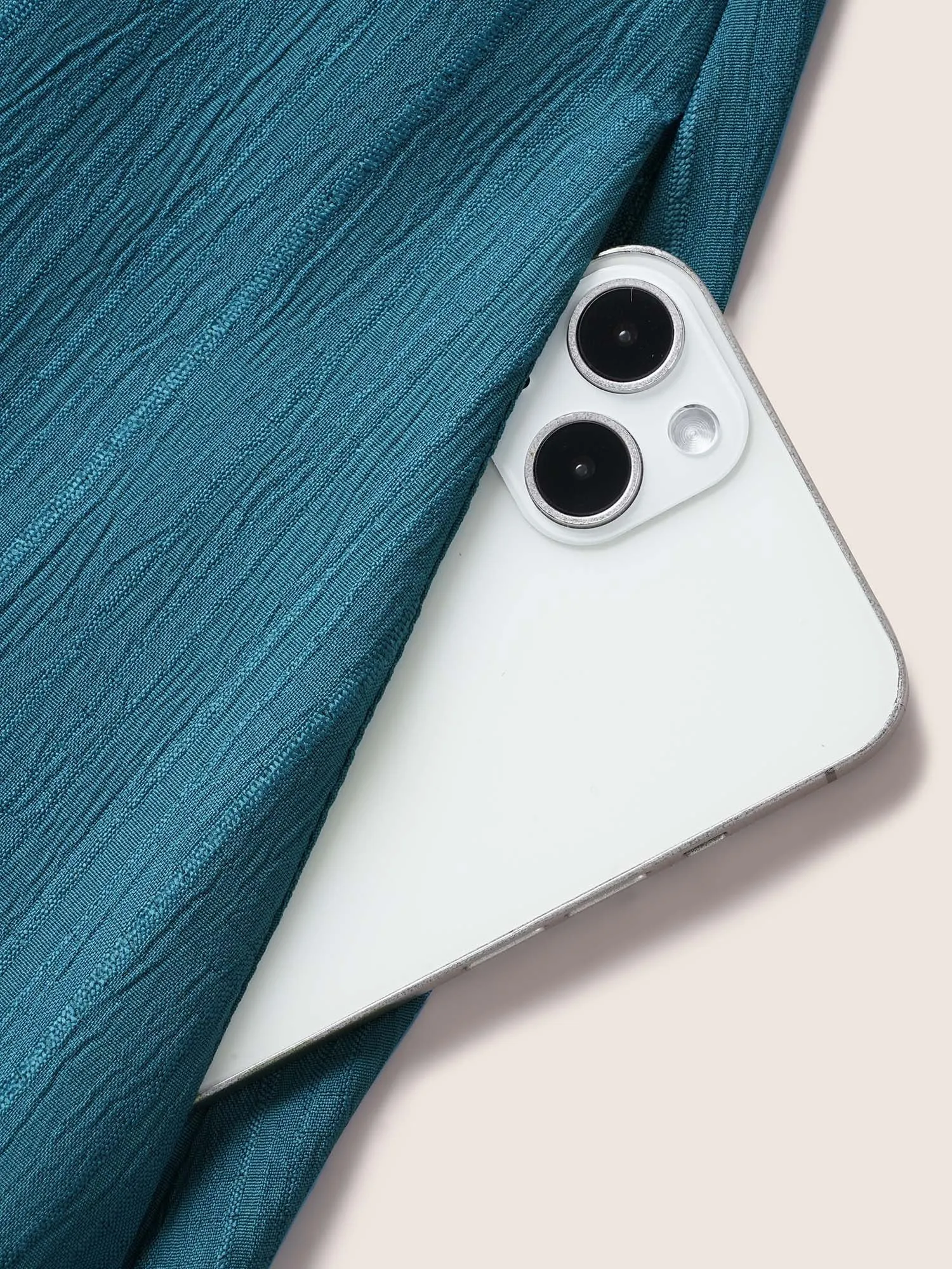 Plain Textured Drawstring Ruffle Hem Dress sold by Bloomchic product image thumbnail 5