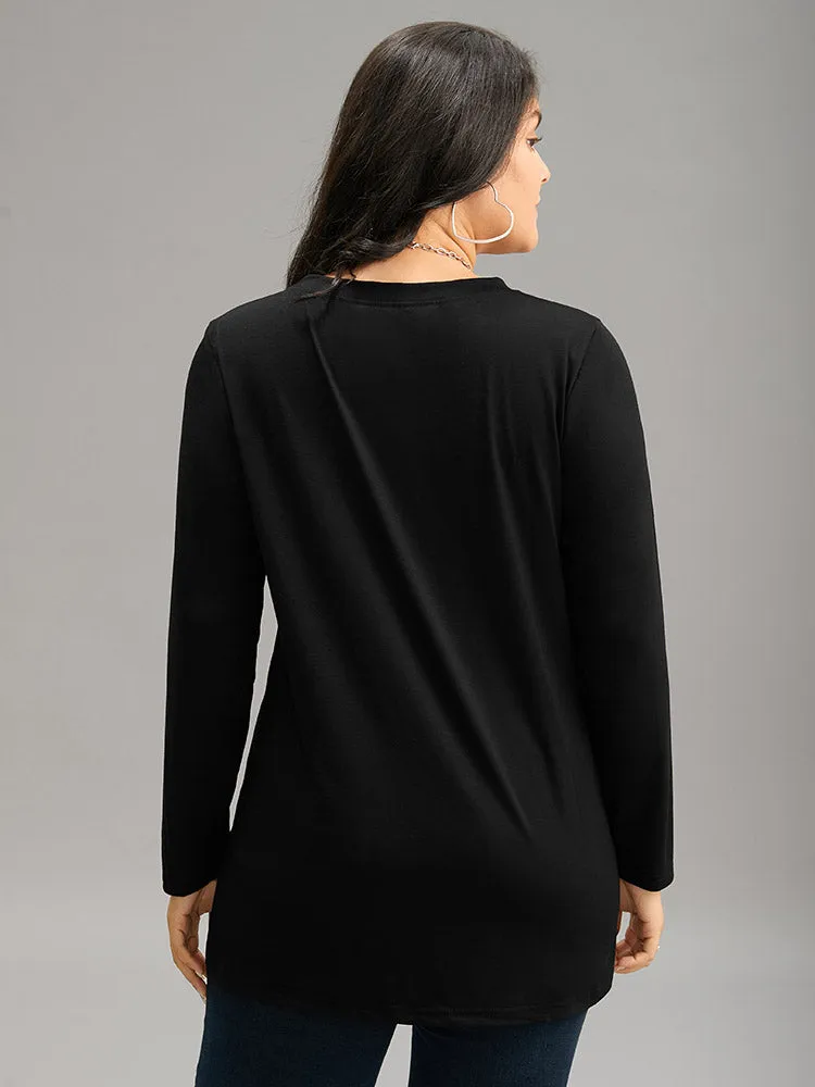 Halloween Spider Web Print Round Neck T-shirt sold by Bloomchic product image thumbnail 2