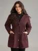 Solid Zipper Drawstring Knot Flap Detail Coat sold by Bloomchic