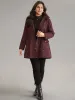 Solid Zipper Drawstring Knot Flap Detail Coat sold by Bloomchic