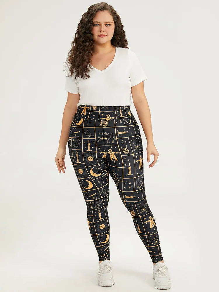 Halloween Graphic Skinny Elastic Waist Leggings sold by Bloomchic product image thumbnail 3