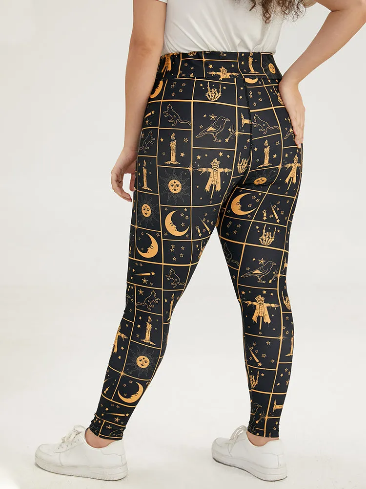 Halloween Graphic Skinny Elastic Waist Leggings sold by Bloomchic product image thumbnail 4