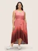 Round Neck Ombre Belted Tank Dress sold by Bloomchic