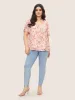 Chiffon Watercolor Floral Woven Ribbon Frill Trim Blouse sold by Bloomchic