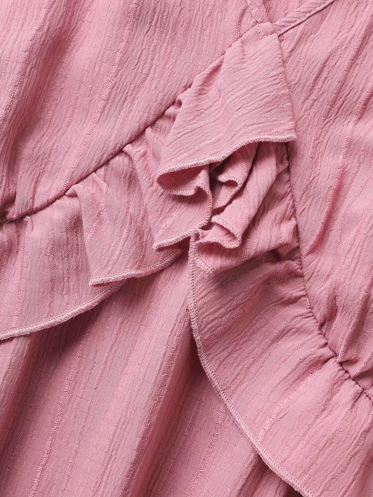 Plain Textured Tiered Ruffle Sleeve Dress sold by Bloomchic product image thumbnail 5