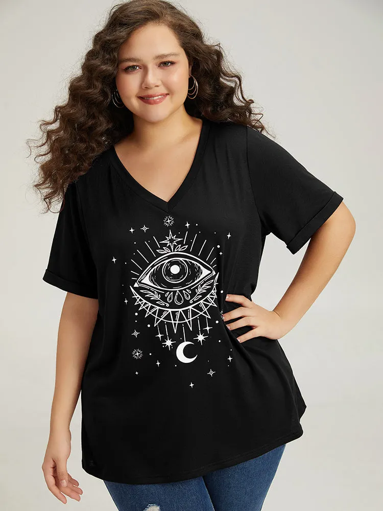 Halloween Horoscope Print V Neck T-shirt sold by Bloomchic product image thumbnail 3