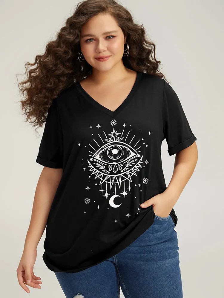 Halloween Horoscope Print V Neck T-shirt sold by Bloomchic product image thumbnail 4