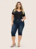 Dark Wash Button Up Pull On Jegging Jeans sold by Bloomchic