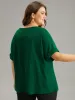 Plain Texture V Neck Roll Dolman Sleeve T-shirt sold by Bloomchic