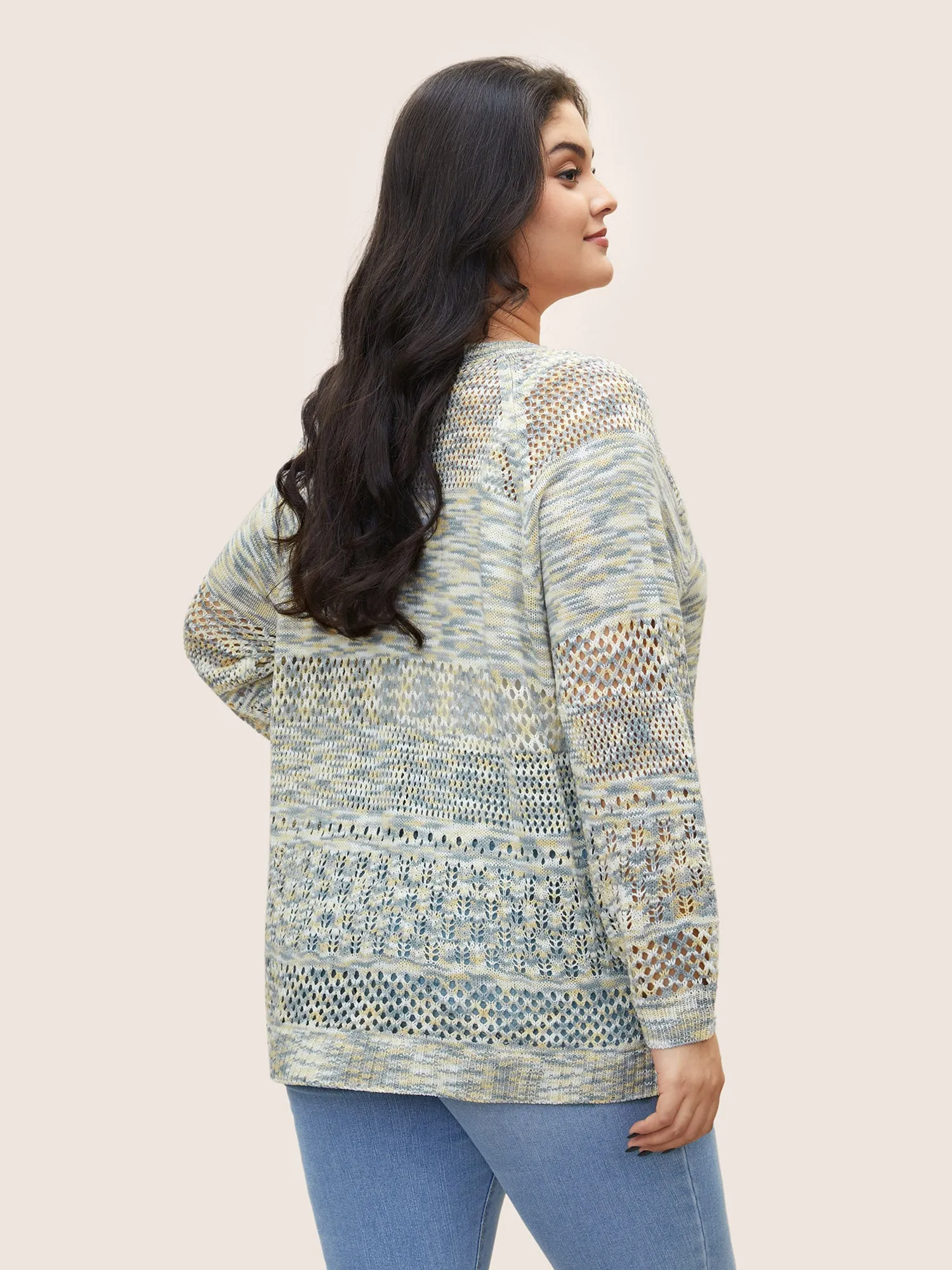 Ombre Heather Hollow Out Texture Pullover sold by Bloomchic product image thumbnail 2