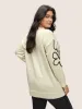 Supersoft Essentials Floral Embroidered Crew Neck Pullover sold by Bloomchic