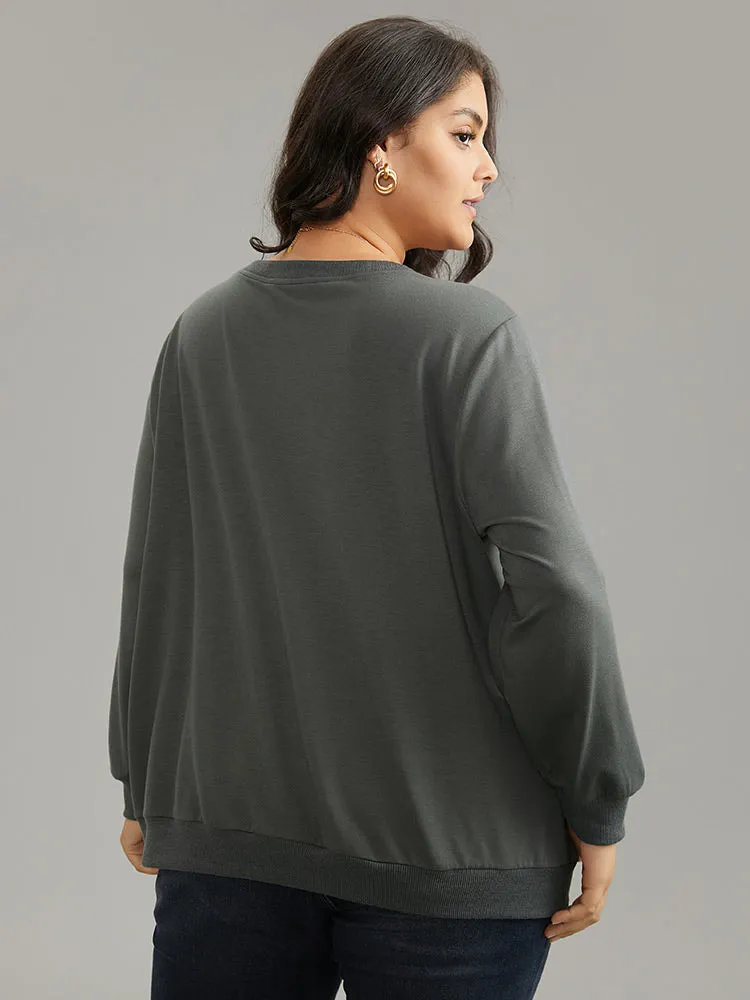 Brush Print Star Round Neck Sweatshirt sold by Bloomchic product image thumbnail 2