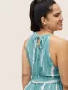 Tie Dye Halter Neck Belted Gathered Dress sold by Bloomchic