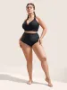 High Rise Plain Patchwork Swim Bottom sold by Bloomchic