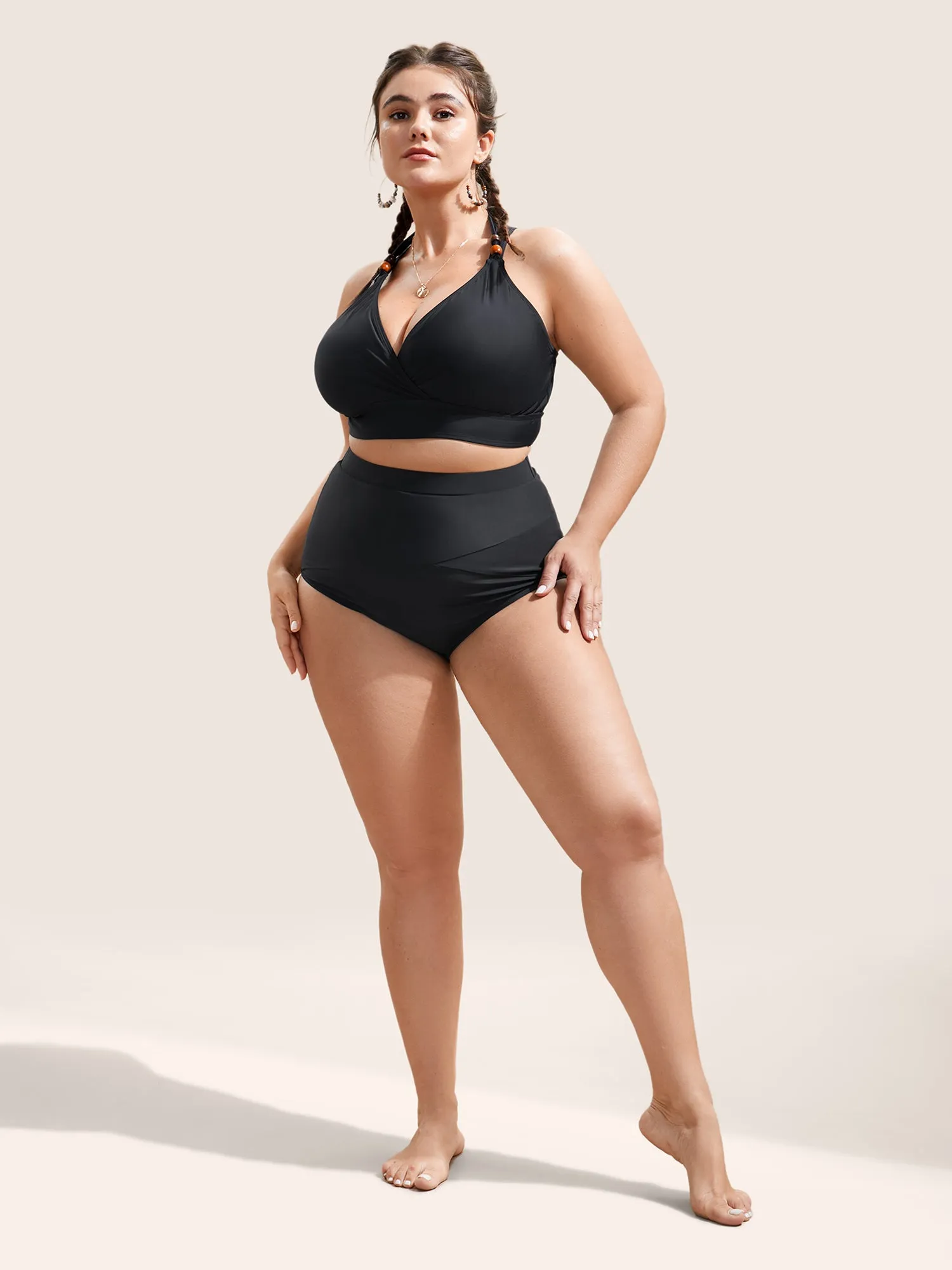 High Rise Plain Patchwork Swim Bottom sold by Bloomchic product image thumbnail 3