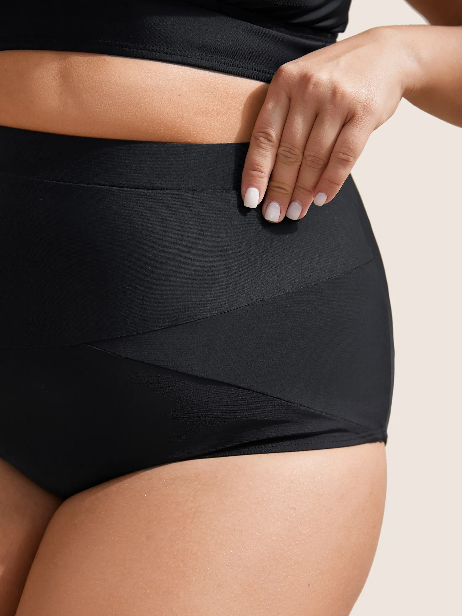 High Rise Plain Patchwork Swim Bottom sold by Bloomchic product image thumbnail 4