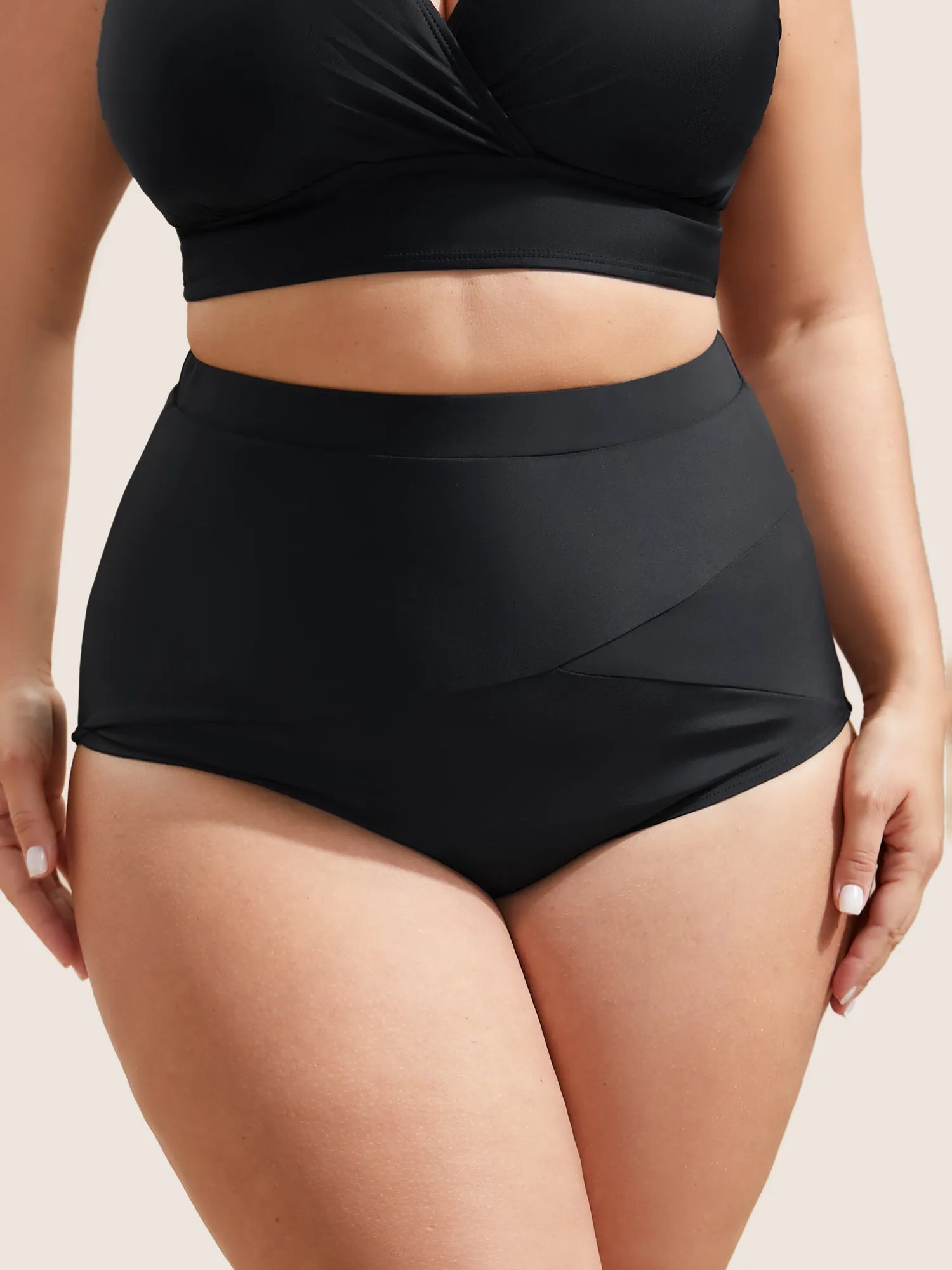 High Rise Plain Patchwork Swim Bottom sold by Bloomchic