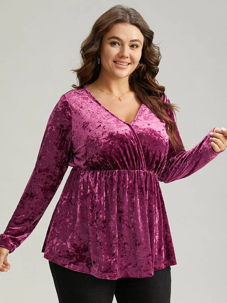 Velvet Plain Elastic Waist T-shirt sold by Bloomchic product image thumbnail 3