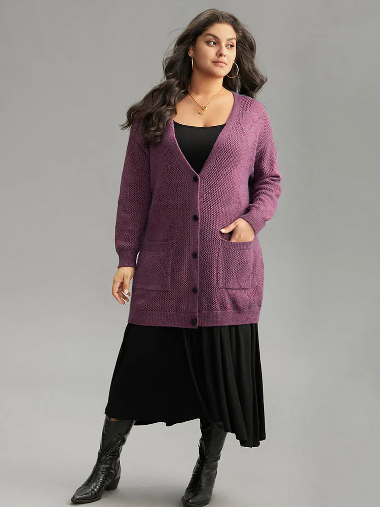 Geometric Heather Pocket Button Up Cardigan sold by Bloomchic product image thumbnail 5