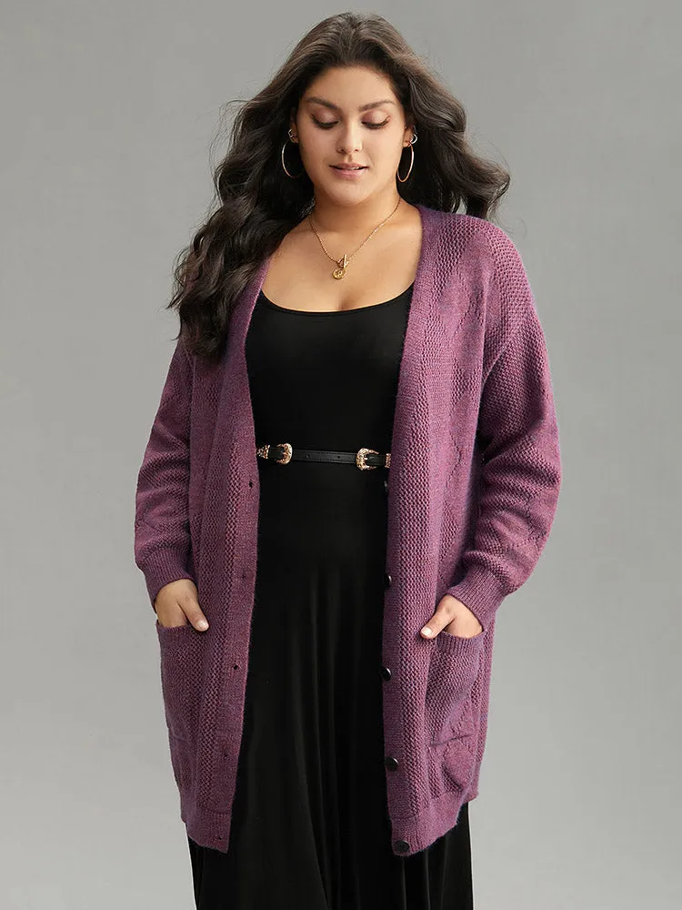 Geometric Heather Pocket Button Up Cardigan sold by Bloomchic product image thumbnail 3