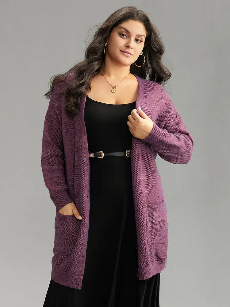 Geometric Heather Pocket Button Up Cardigan sold by Bloomchic