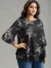 Floral Chiffon Ruffle Sleeve Mesh Patchwork Blouse sold by Bloomchic