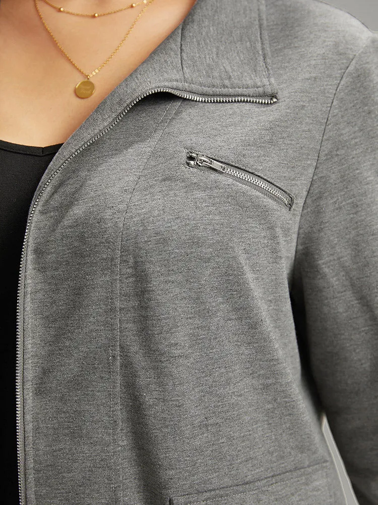 Solid Zipper Pocket Jacket sold by Bloomchic product image thumbnail 5