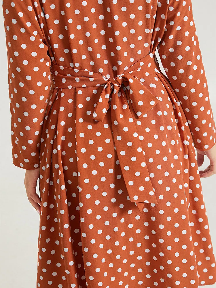 Polka Dot Pocket V Neck Twist Front Ties Dress sold by Bloomchic product image thumbnail 5
