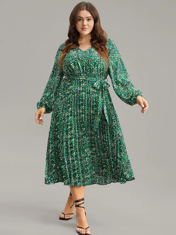 Ditsy Floral Belted Pleated Dress sold by Bloomchic