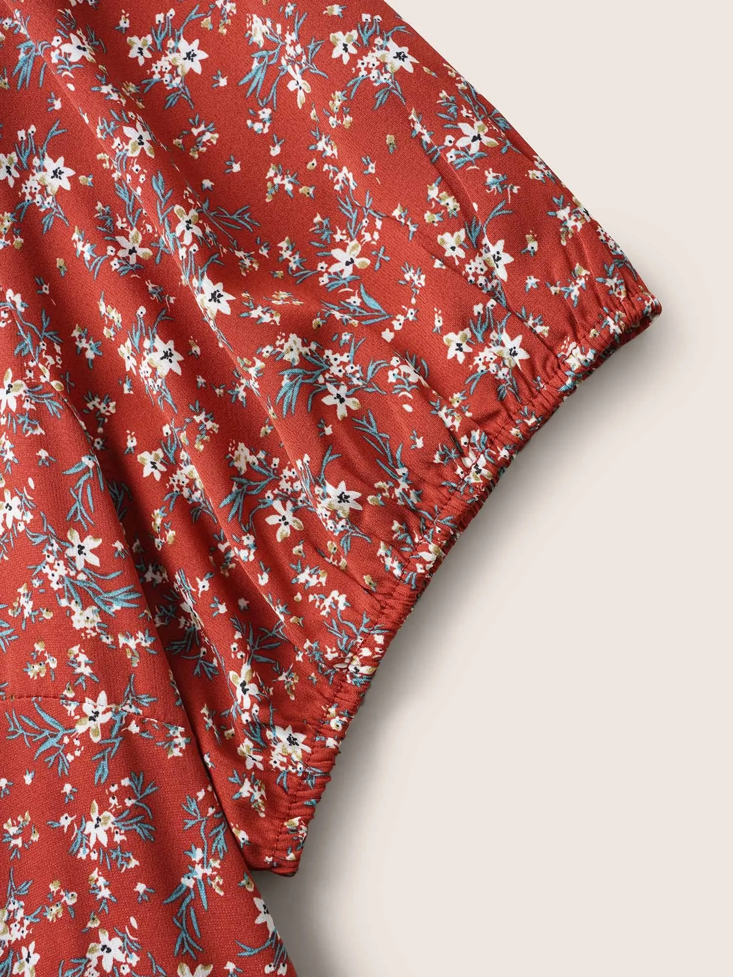 V Neck Ditsy Floral Puff Sleeve Dress sold by Bloomchic product image thumbnail 5