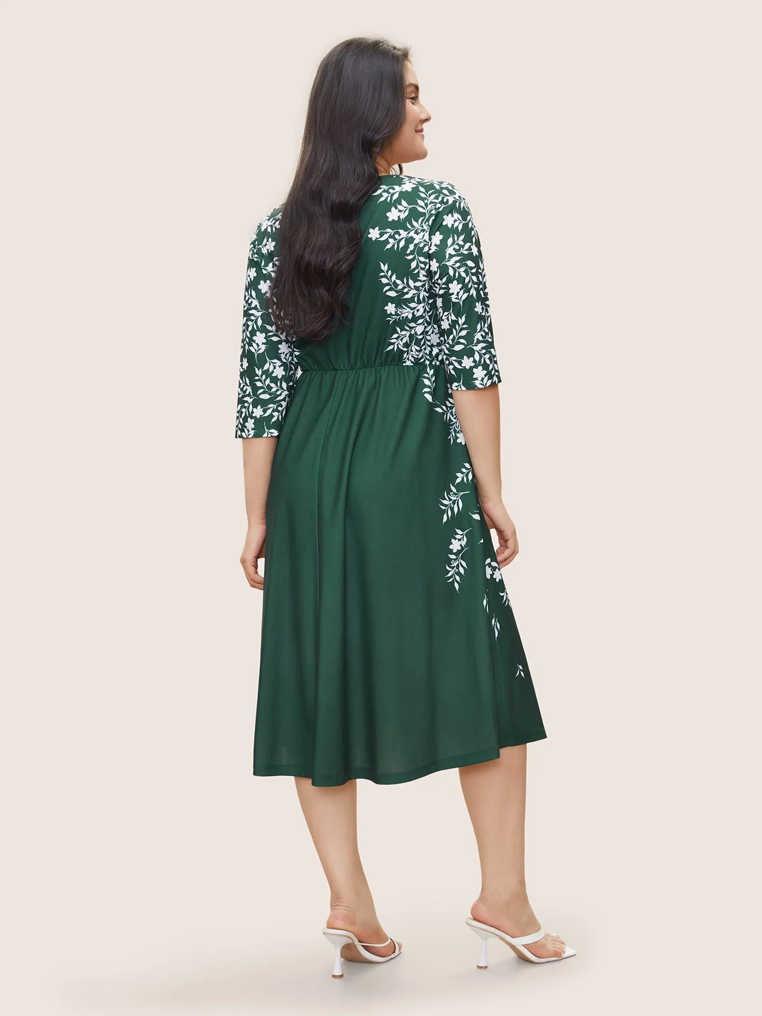 Silhouette Floral Print Pocket Elastic Waist Dress sold by Bloomchic product image thumbnail 3
