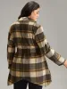 Plaid Belted Lapel Collar Hanky Hem Coat sold by Bloomchic