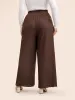 Plain Textured Elastic Waist Wide Leg Pants sold by Bloomchic