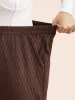 Plain Textured Elastic Waist Wide Leg Pants sold by Bloomchic
