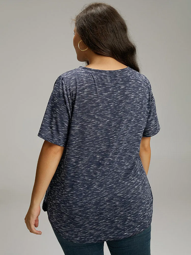 Heather Split Side Basic T-shirt sold by Bloomchic product image thumbnail 5